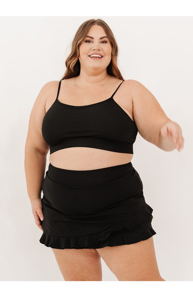 Lime Ricki Swimwear Ultra High-Waist Skirt w/ Bottoms, Alternate, color, Black