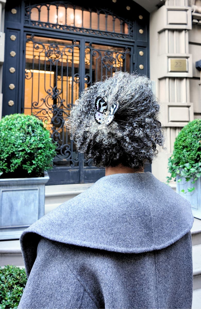 Solar Eclipse Tiger Moth Claw Clip, Alternate, color, Black / White