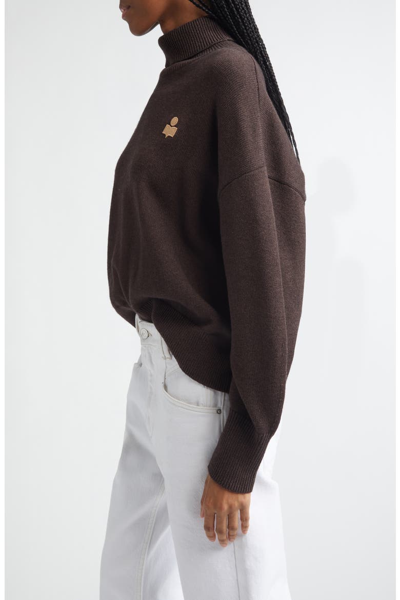Nasha Logo Turtleneck Sweater, Alternate, color, CHOCOLATE