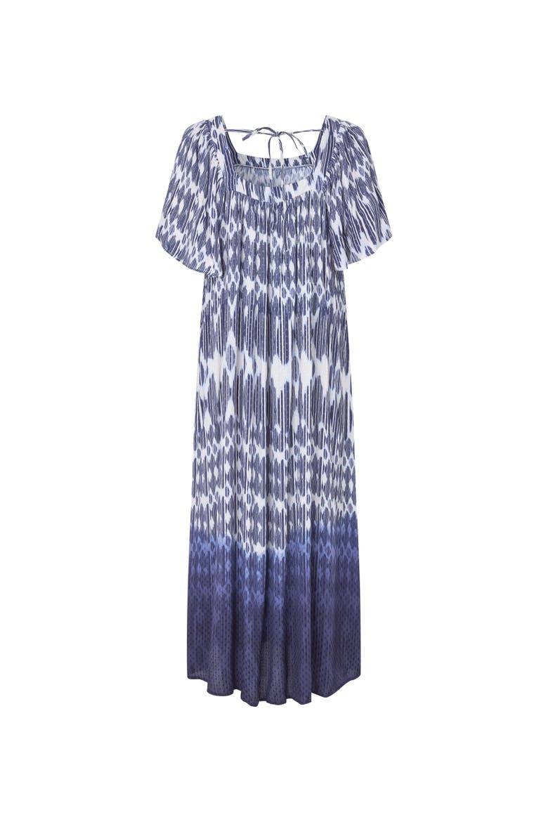 Manatores Square Neck Midi Dress, Alternate, color, Medieval Blue