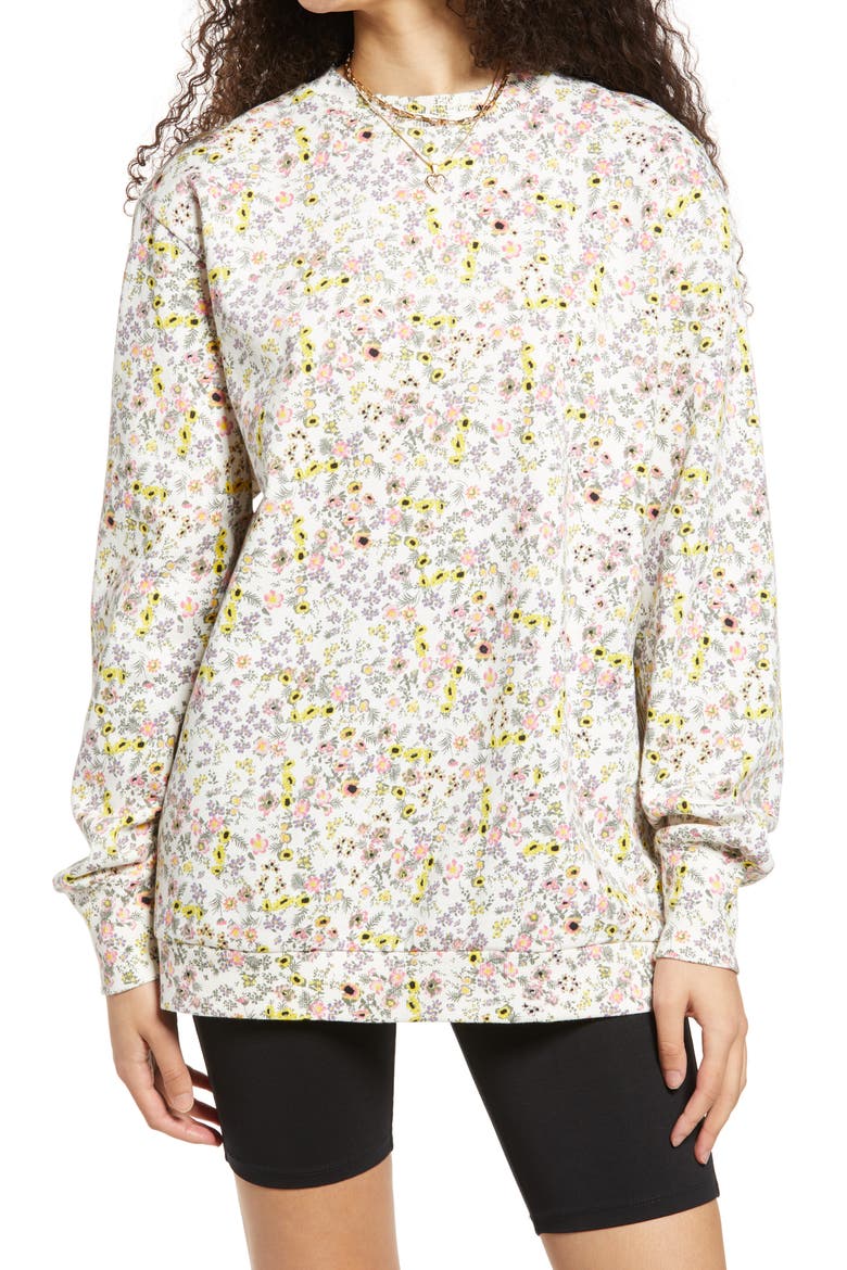 Diana Tie Dye Sweatshirt, Main, color, BLANC DITSY