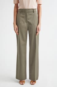 Victoria Beckham Tailored Straight Leg Wool Blend Trousers