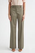 Victoria Beckham Tailored Straight Leg Wool Blend Trousers