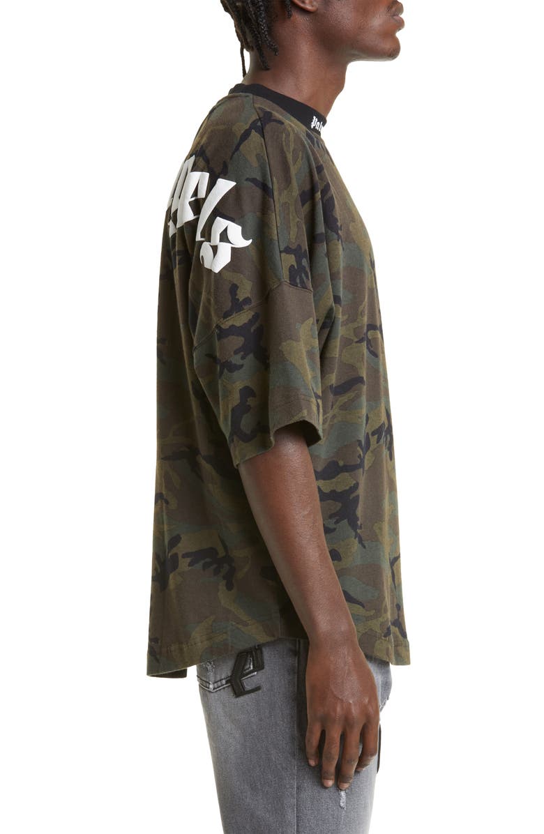 Palm Angels Men's Oversize Camouflage Logo T-Shirt, Alternate, color, 