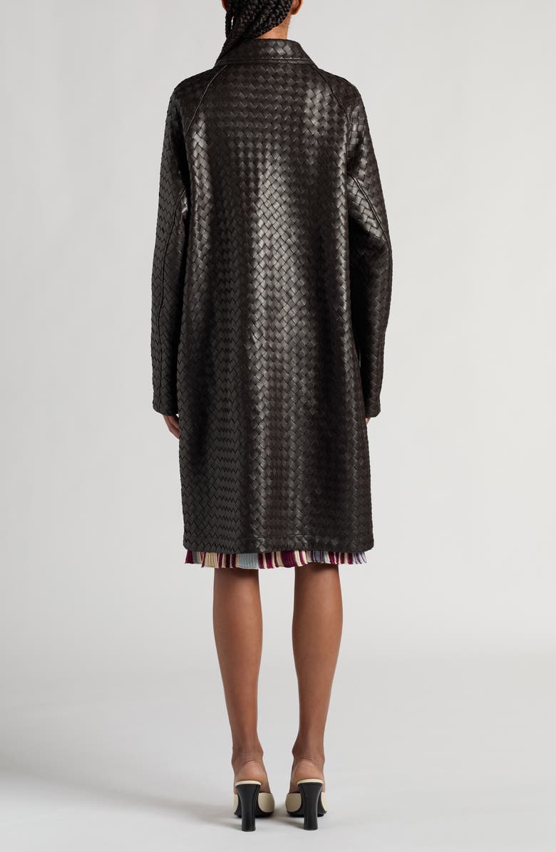Bottega Veneta Lambskin Leather Intrecciato Coat, Alternate, color, 