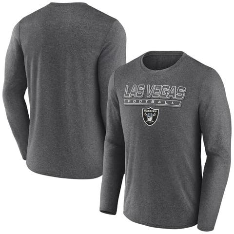 Men's Fanatics  Heather Charcoal Las Vegas Raiders Fundamentals Long Sleeve T-Shirt