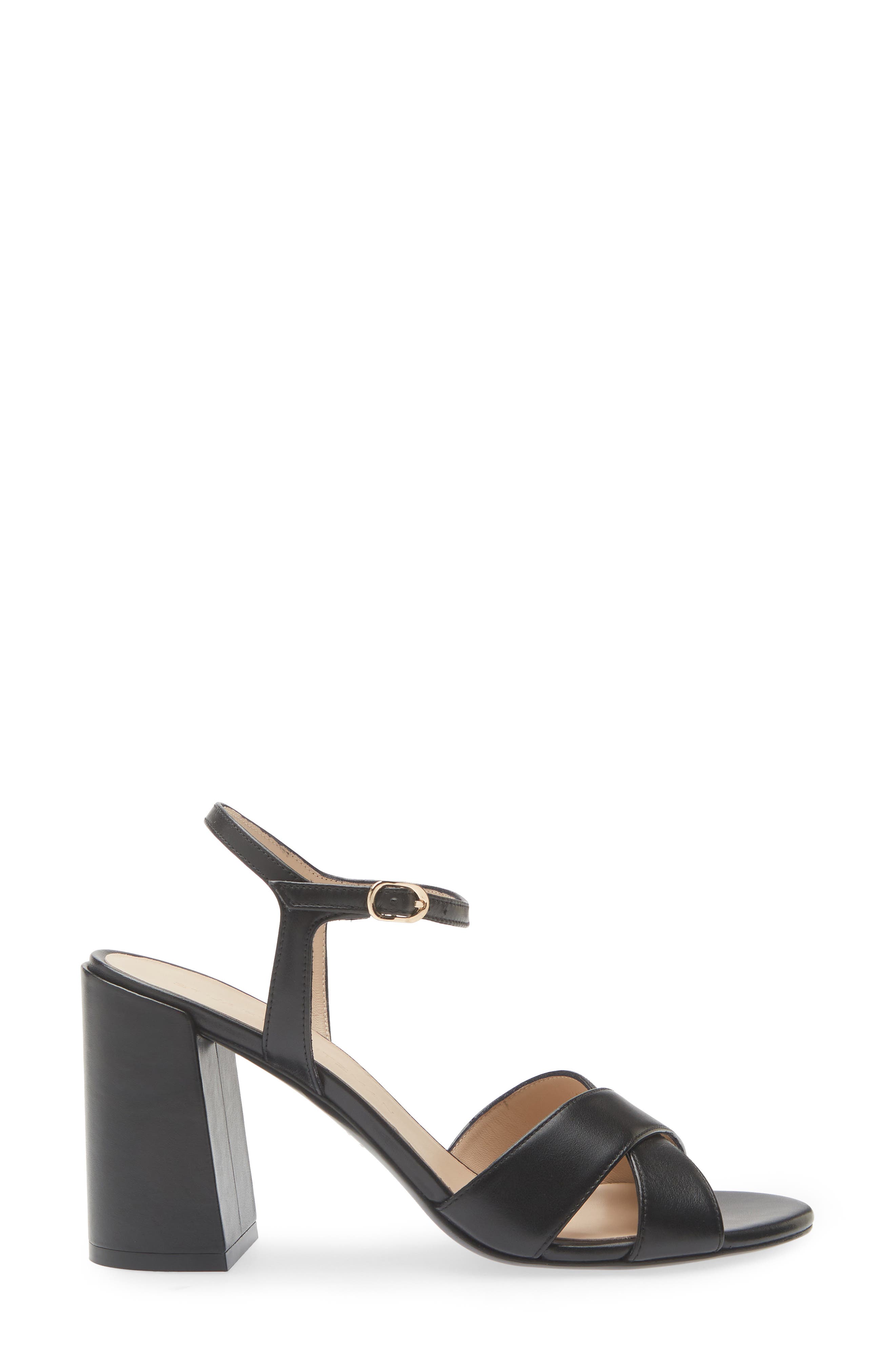 Stuart Weitzman Alyssa Ankle Strap Sandal, Alternate, color, Black