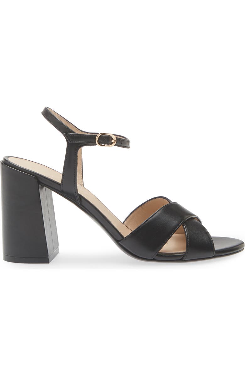 Stuart Weitzman Alyssa Ankle Strap Sandal, Alternate, color, Black