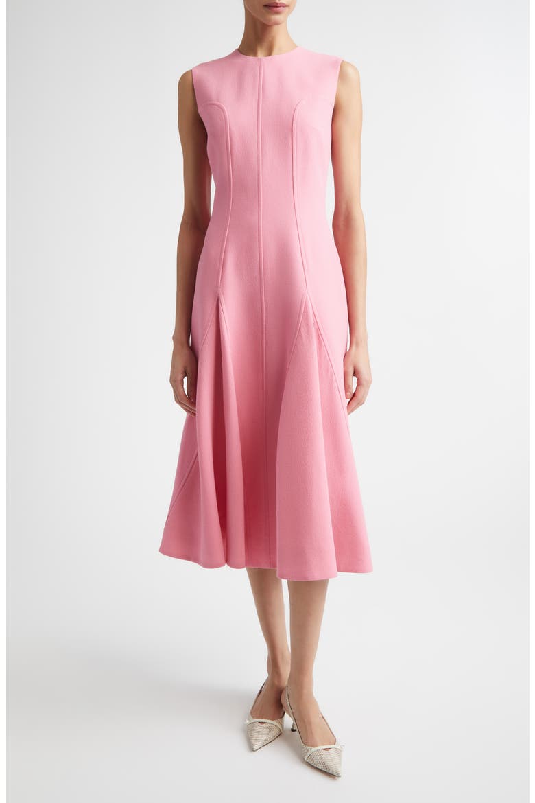 Benicia Wool Crepe Midi Dress, Main, color, PINK SORBET