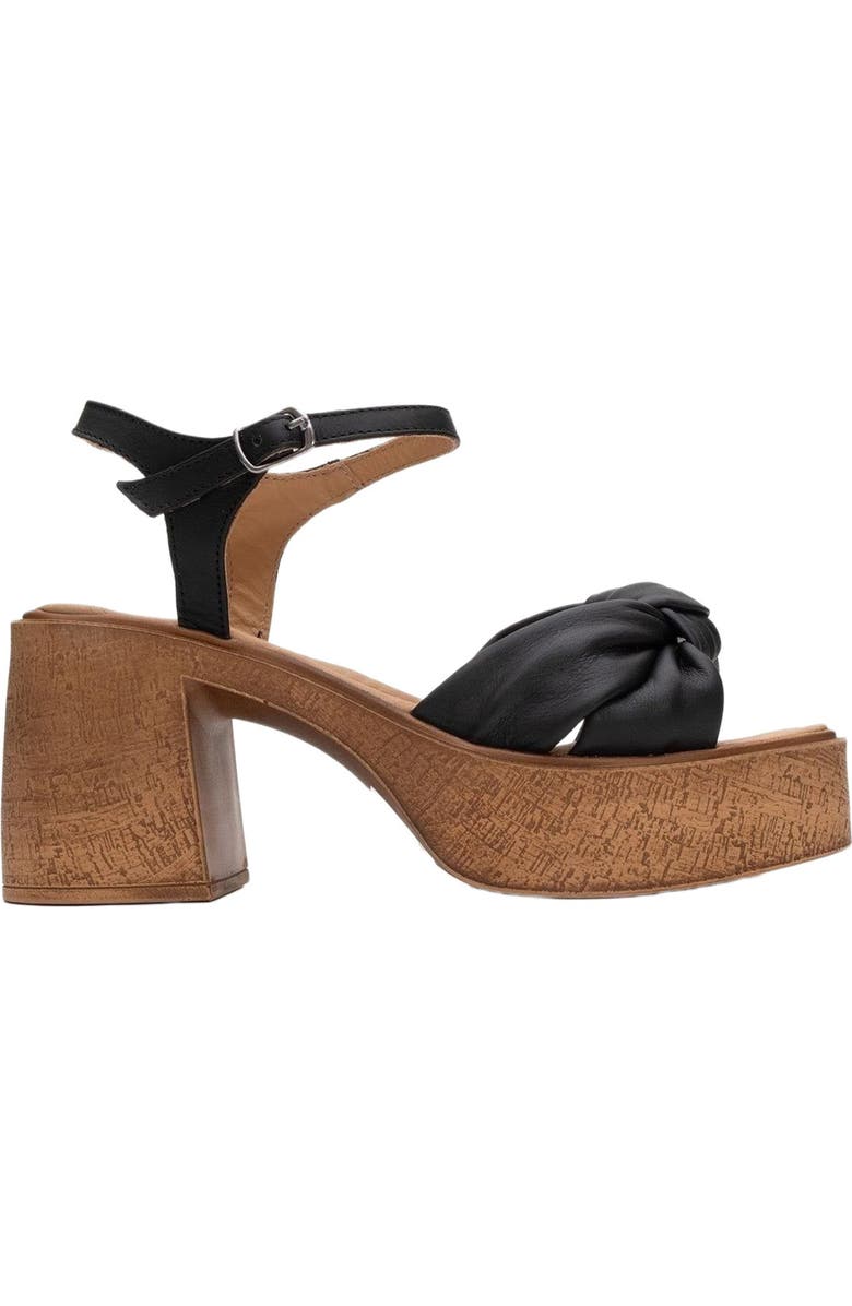 Forever & Always Shoes Tily Platform Wedge Leather Sandal, Alternate, color, Black Leather