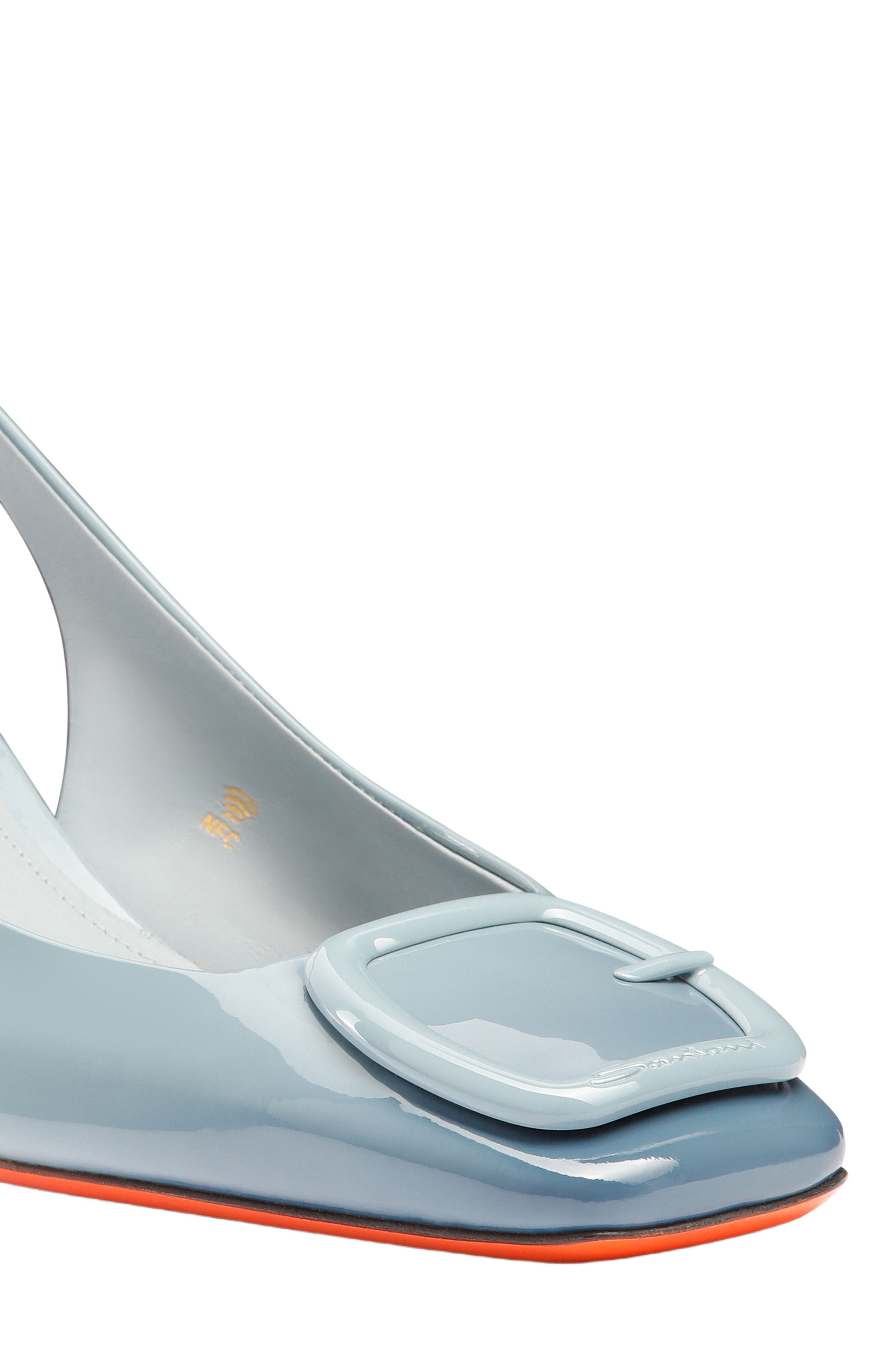 Santoni Women's mid-heel slingback, Alternate, color, Blue
