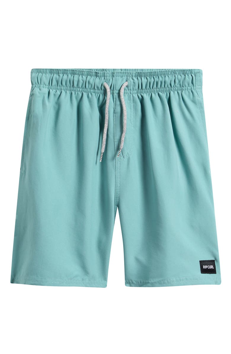Rip Curl Kids' Offset Volley Swim Trunks, Main, color, Blue Lagoon