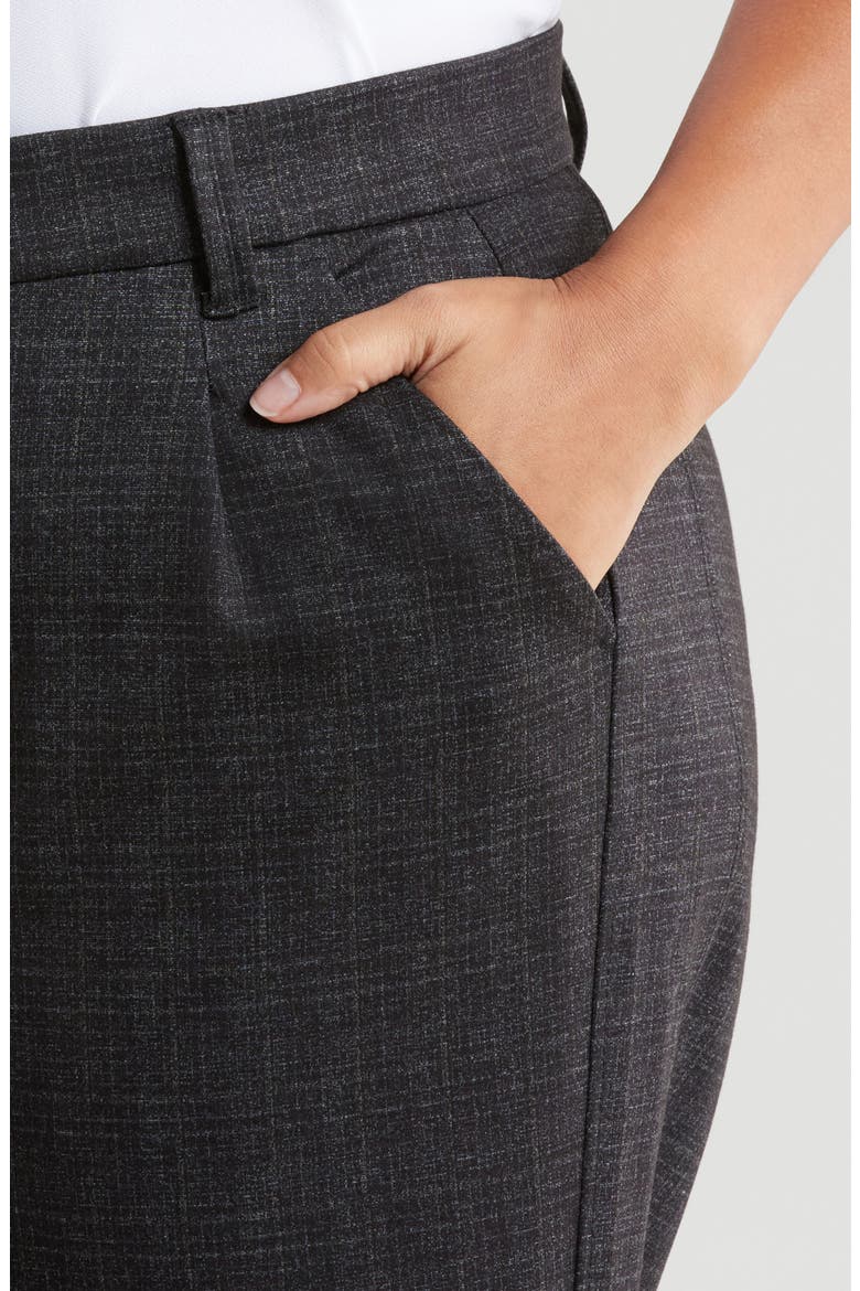 Skyrise Pleated Ankle Straight Leg Pants, Alternate, color, CHARCOAL MULTI