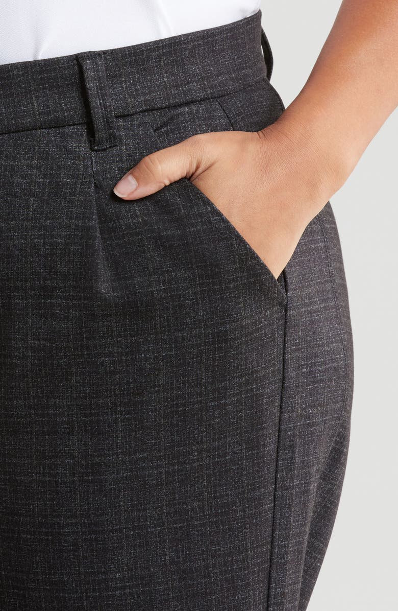 Wit & Wisdom 'Ab'Solution Skyrise Pleated Ankle Straight Leg Pants, Alternate, color, Charcoal Multi