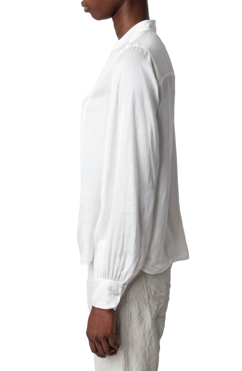 Zadig & Voltaire Twina Satin Pullover Shirt, Alternate, color, 