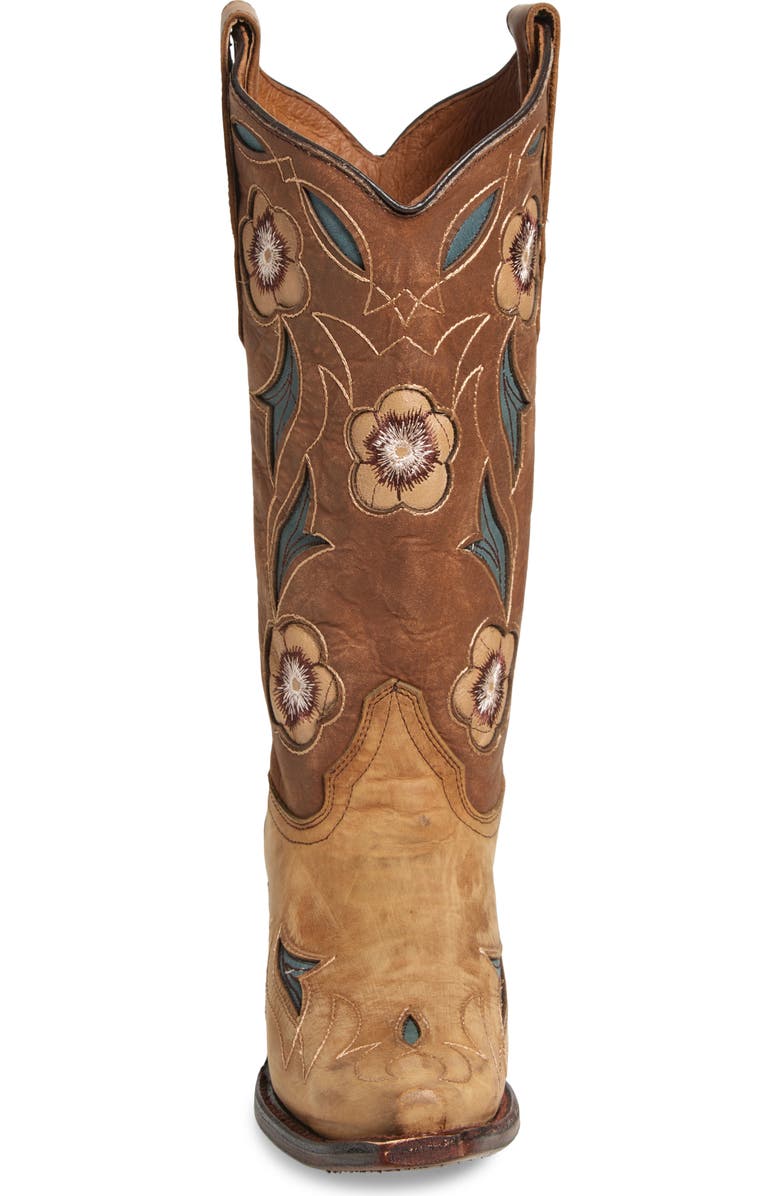 CIRCLE G Floral Embroidery Western Boot, Alternate, color, Sand