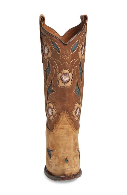 G Circle G Floral Embroidery Western Boot In Brown