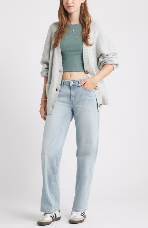 Bp. Compact Rib Crop Baby Tee In Green