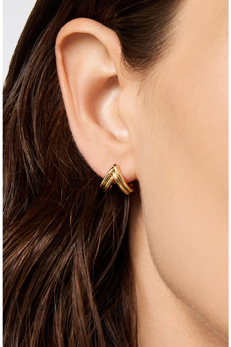 Gold Stud Earrings - Karessa, Alternate, color, Gold