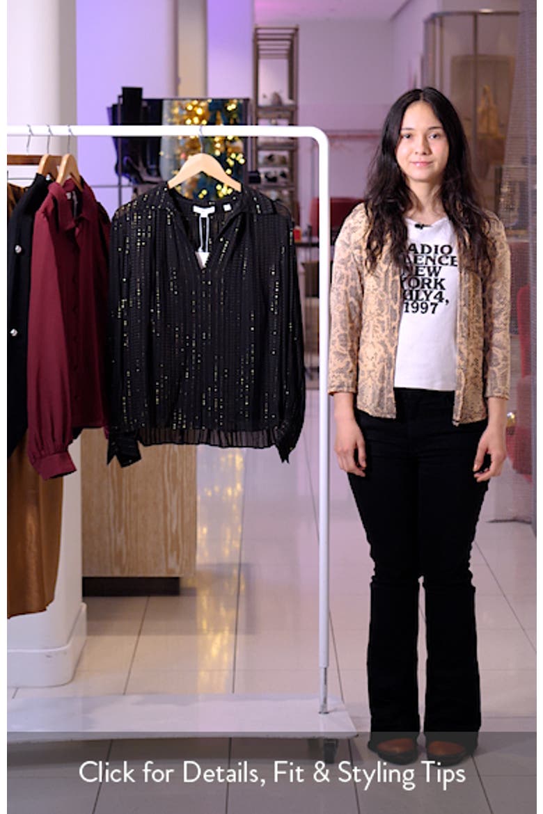 Metallic Stripe Long Sleeve Top video