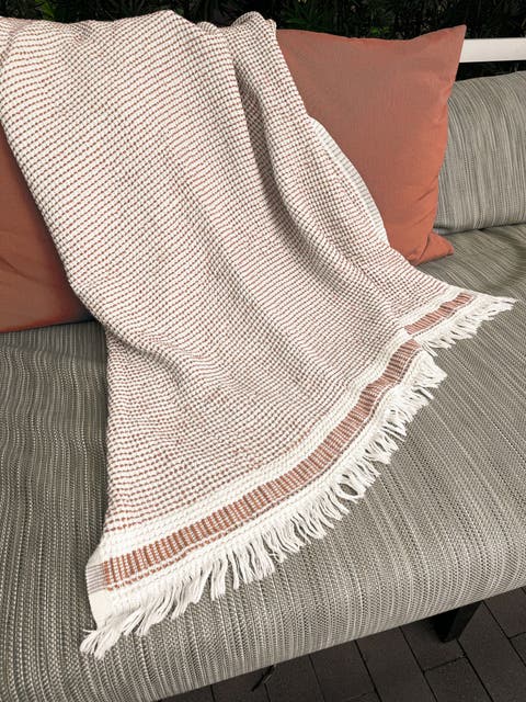 Waffle Striped Turkish Cotton Bath Towel