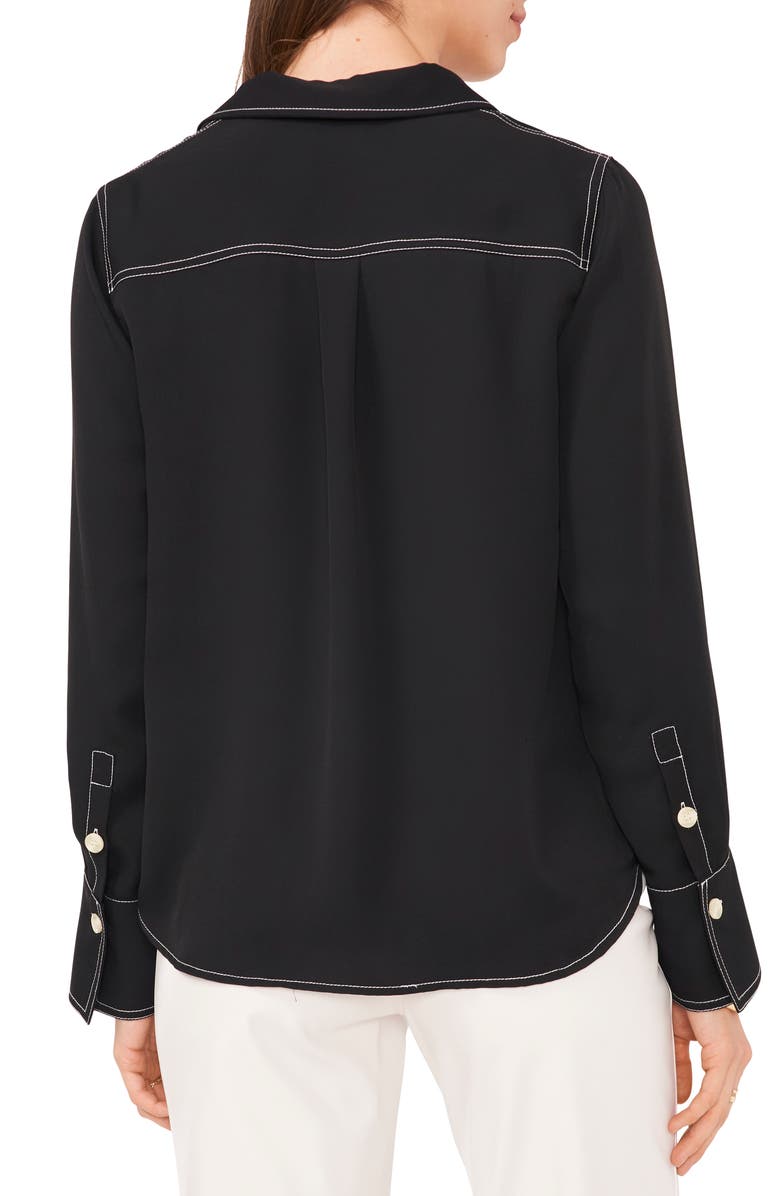 Vince Camuto Topstitch Utility Button-Up Shirt, Alternate, color,