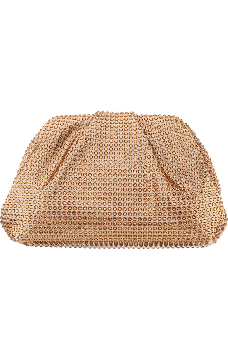 Nina Crystal Frame Satchel, Main, color, Taupe