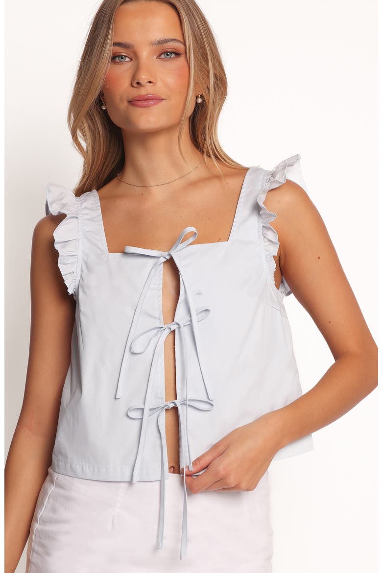 Fresca Tie Front Tank, Alternate, color, LIGHT BLUE