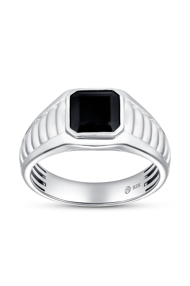 Kuro 2.55CT Bezel Black Spinel Ring 925 Silver, Main, color, Sterling Silver