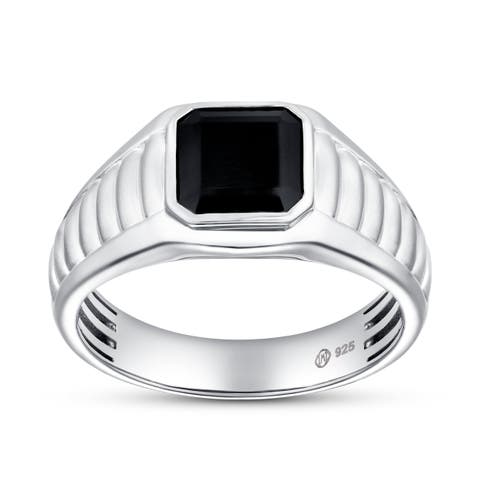 Kuro 2.55CT Bezel Black Spinel Ring 925 Silver