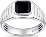 LuvMyJewelry Kuro 2.55CT Bezel Black Spinel Ring 925 Silver