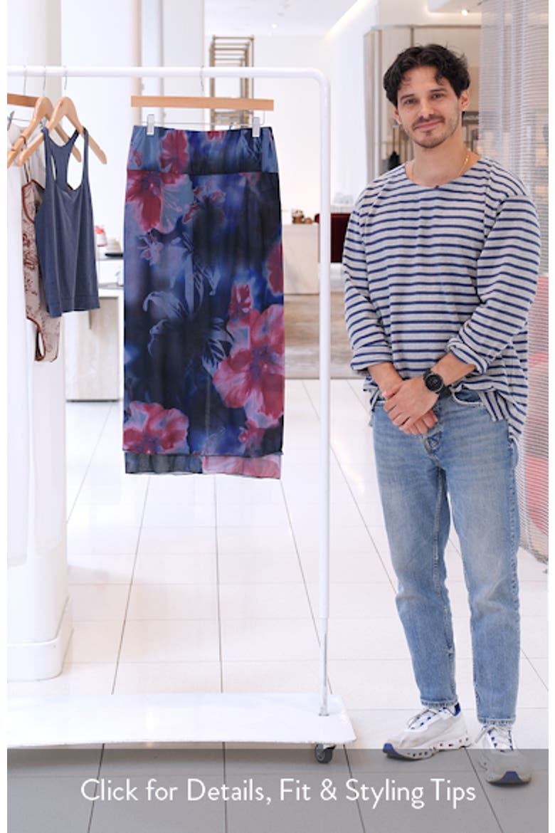 Sunset Print Mesh Maxi Skirt video