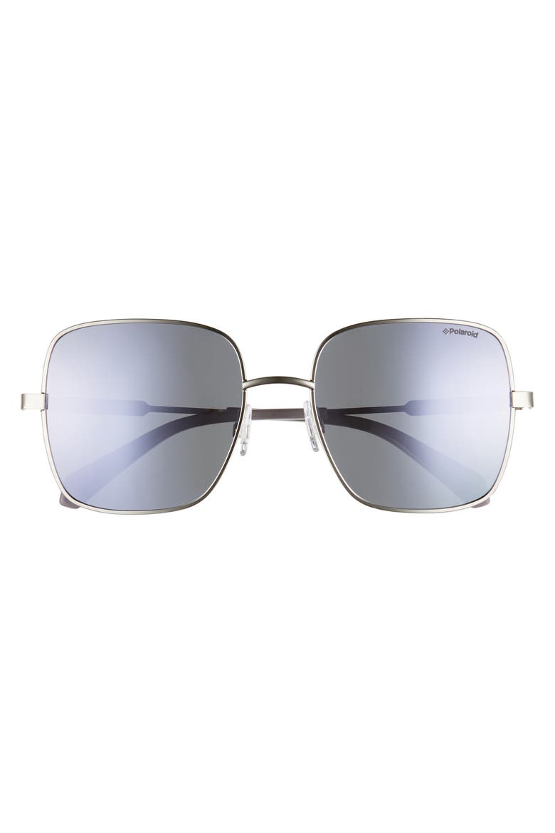57mm Polarized Square Sunglasses, Alternate, color, LILAC/ SILVER