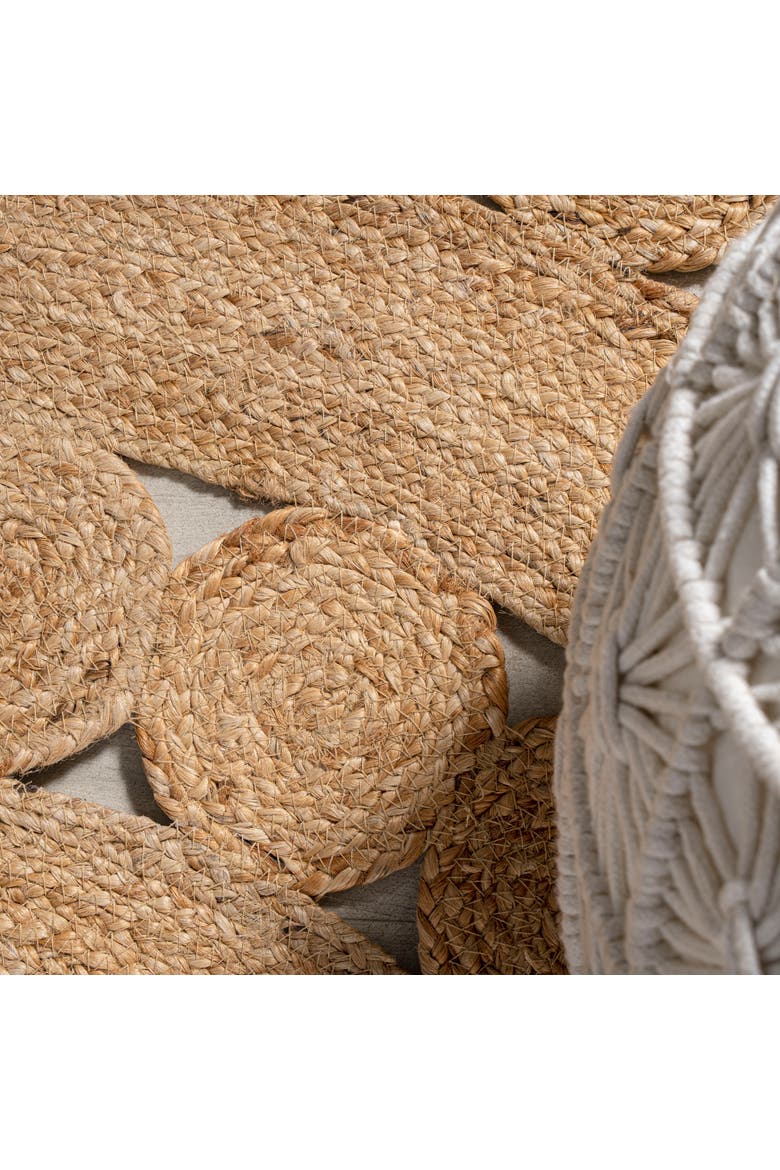 Daisy Hippy Jute Medallion Circle Round Area Rug, Alternate, color, Natural