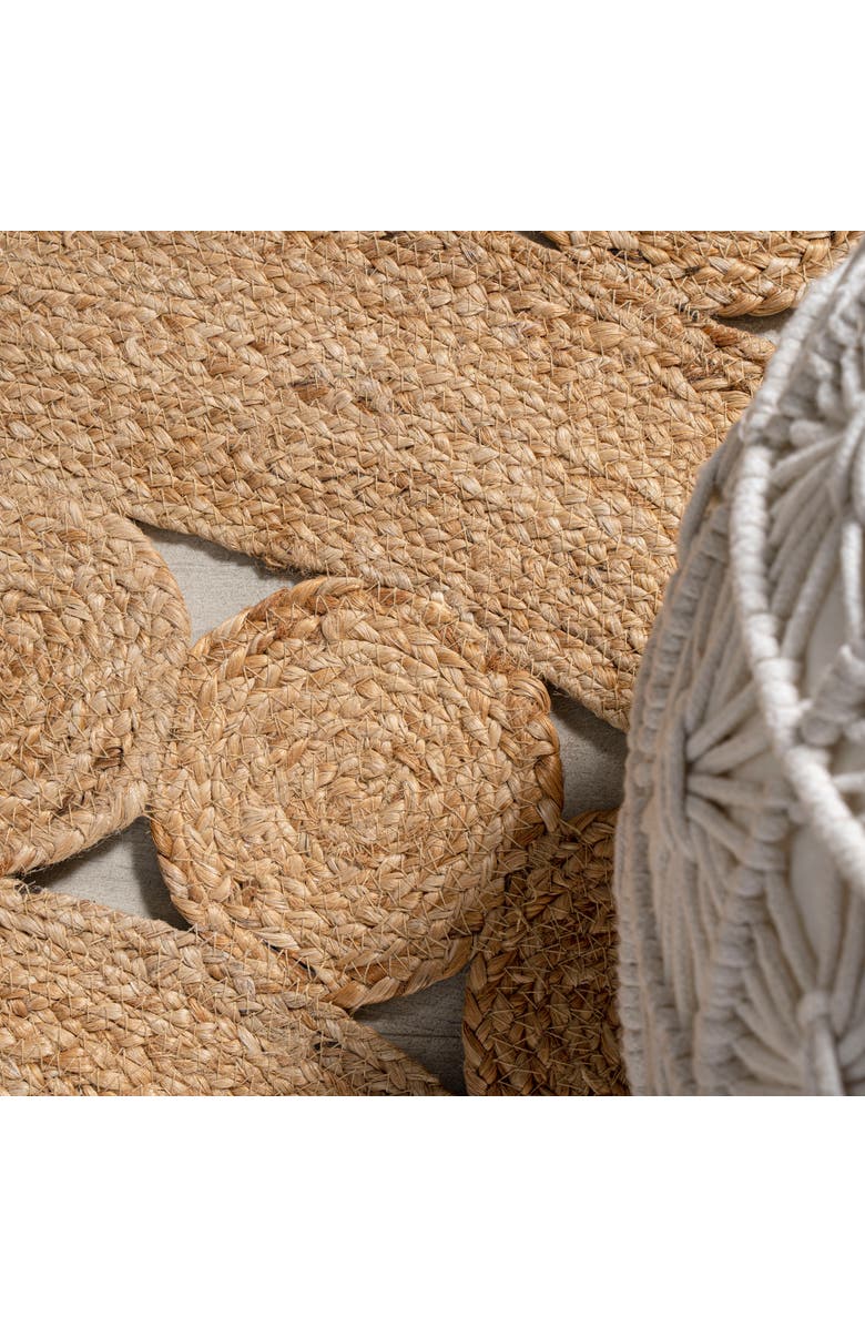 JONATHAN Y Daisy Hippy Jute Medallion Circle Round Area Rug, Alternate, color, Natural