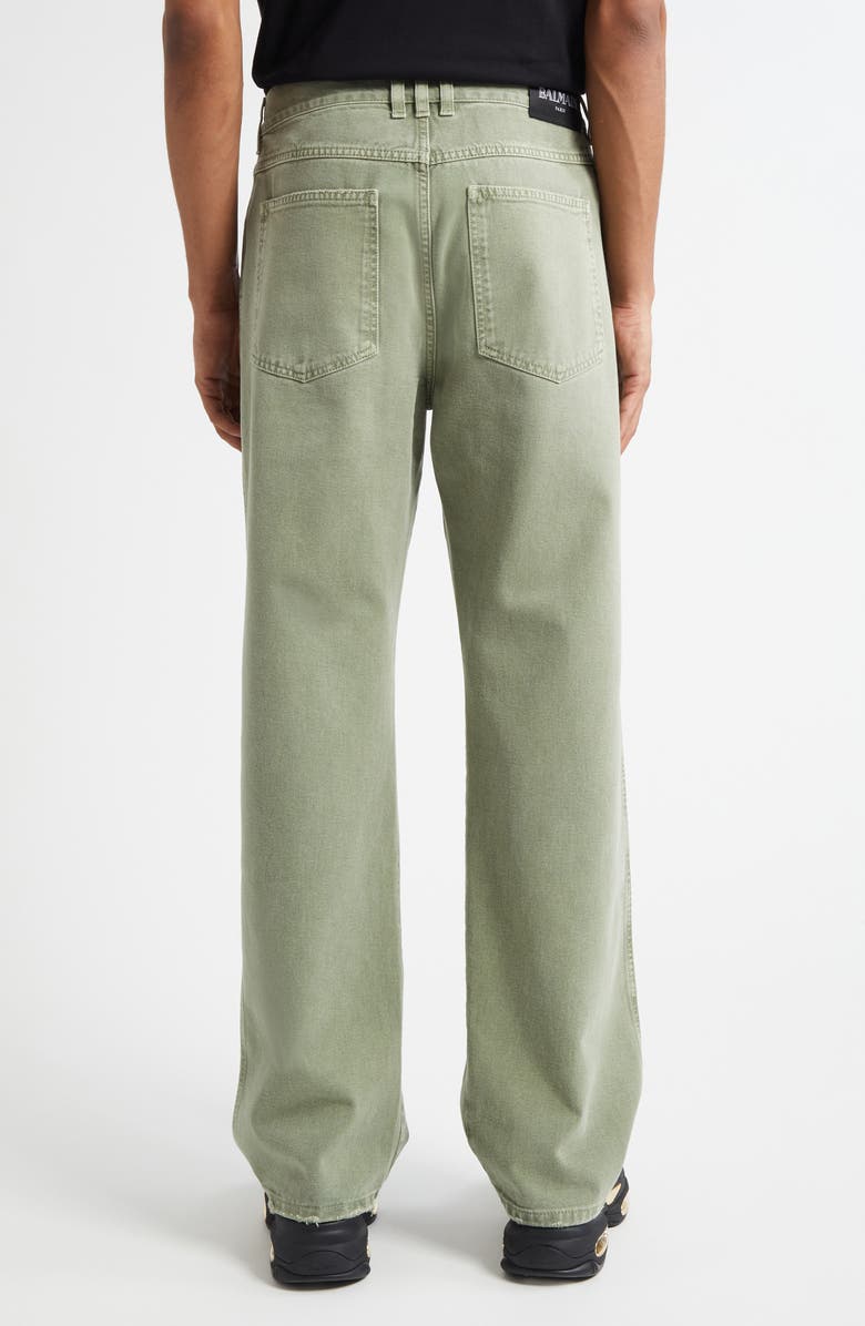 Balmain Loose Fit Khaki Pants, Alternate, color, Kaki