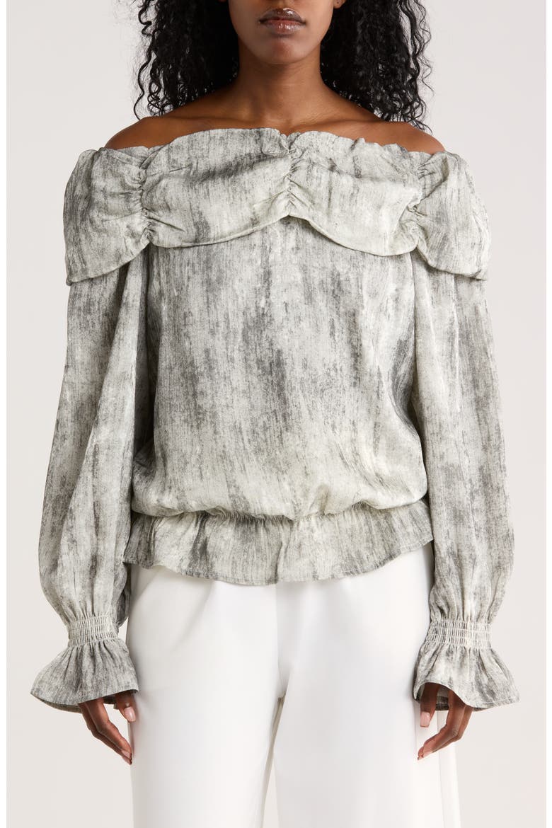 Smoke Off the Shoulder Top, Main, color, GREY