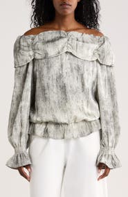 PATRIZIA LUCA Smoke Off the Shoulder Top