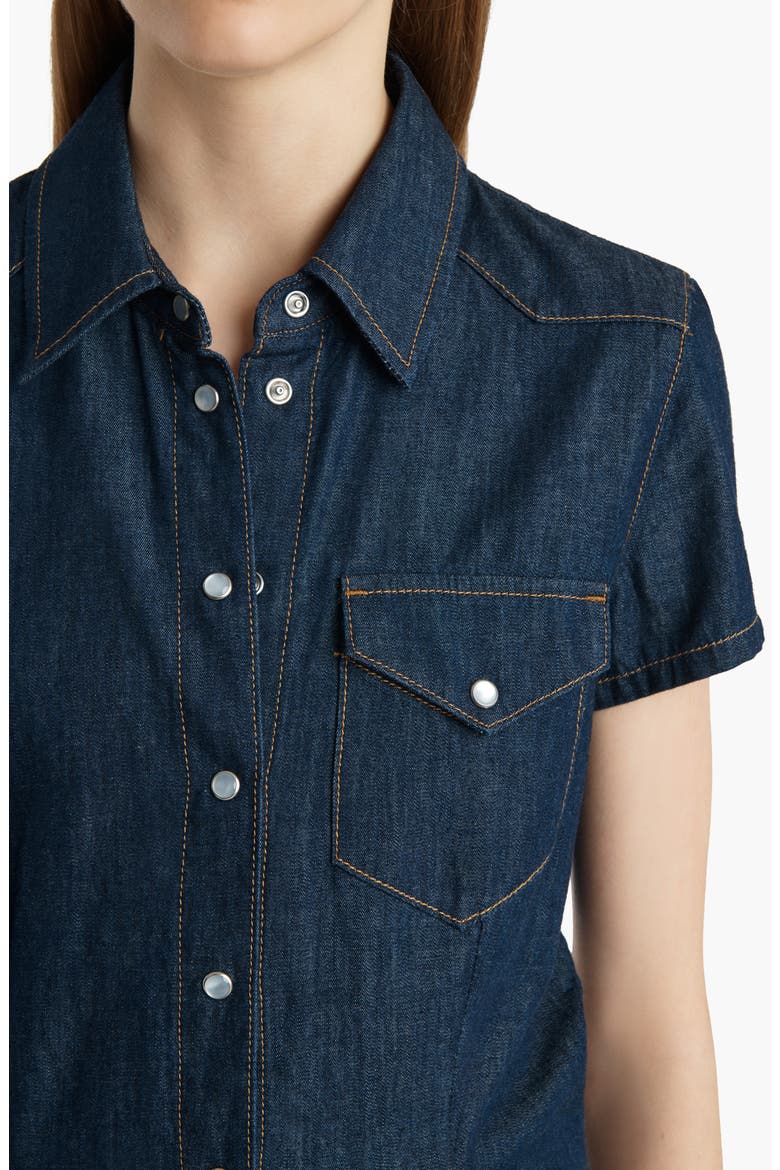 Cavazos Short Sleeve Denim Snap-Up Shirt, Alternate, color, BENSON