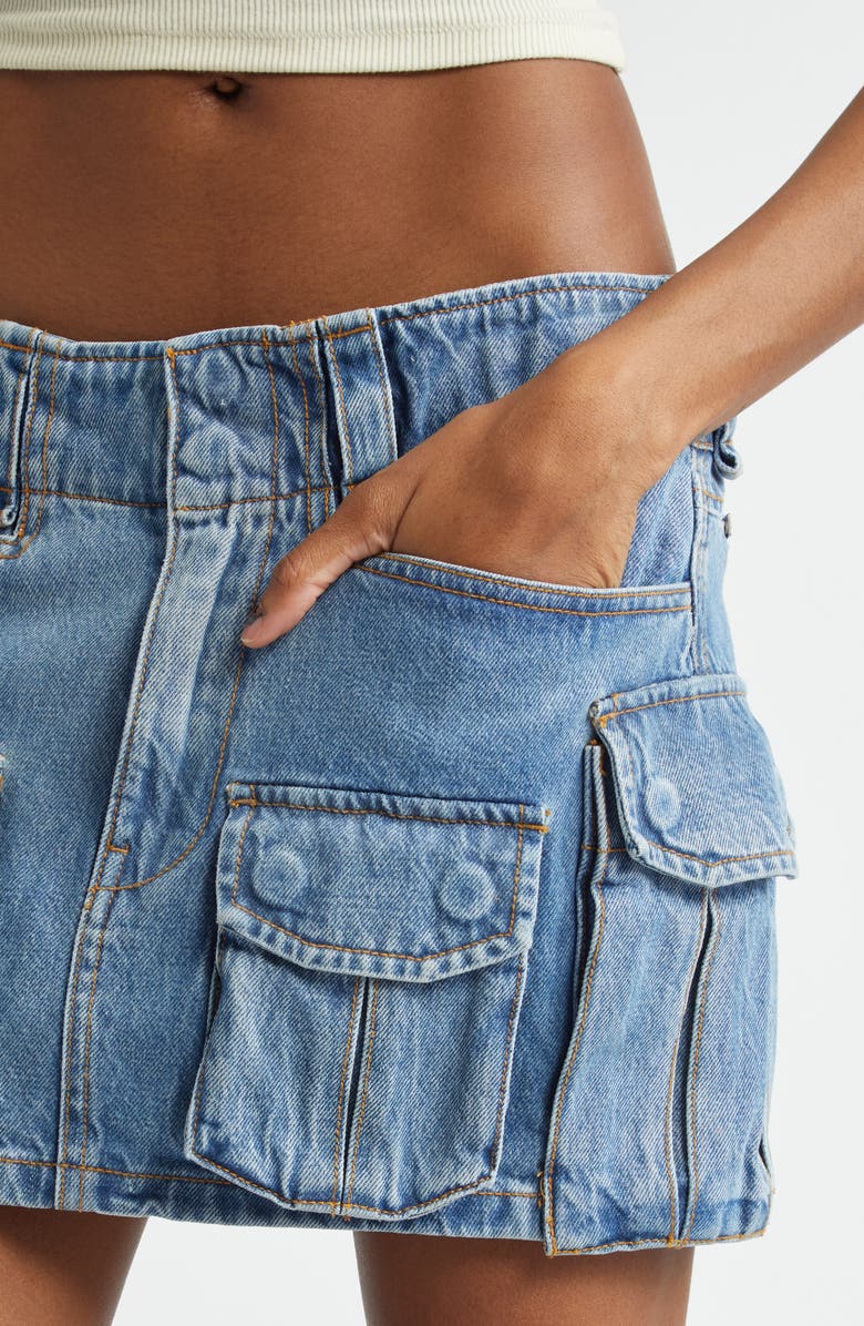 Alexander Wang Denim Cargo Miniskirt, Alternate, color, 