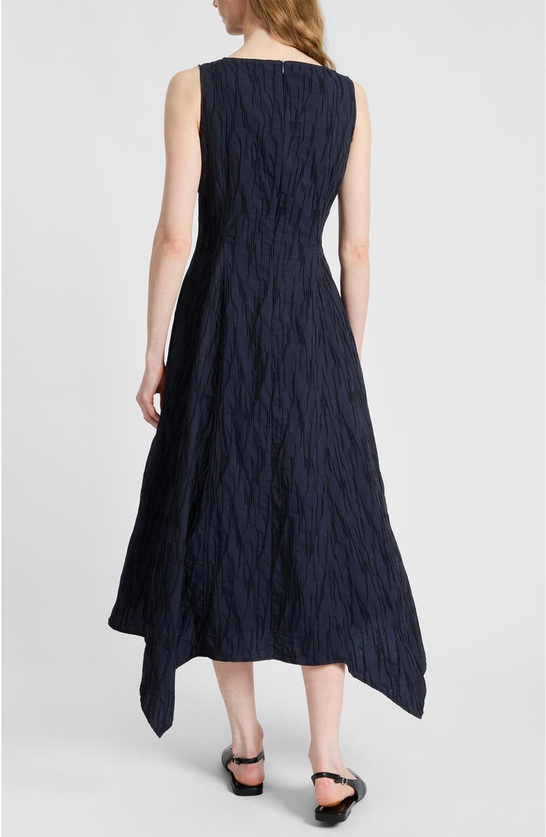 Santorelli Palma Sleeveless Midi Dress in Abstract Jacquard, Alternate, color, Midnight