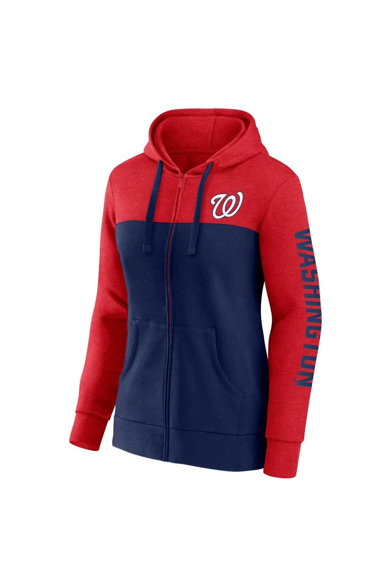 Women's Fanatics Branded Red/Navy Washington Nationals City Ties Hoodie Full-Zip Sweatshirt, Alternate, color, Red