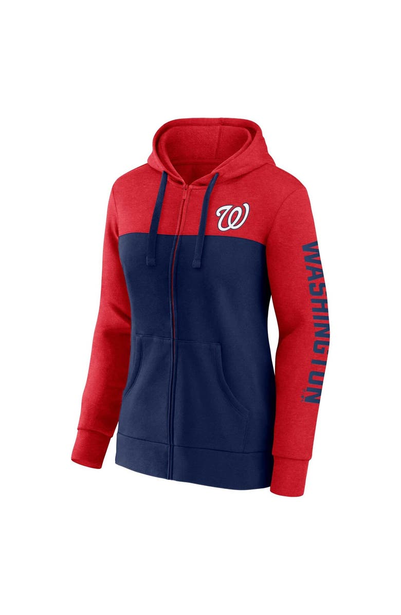 FANATICS Women's Fanatics Branded Red/Navy Washington Nationals City Ties Hoodie Full-Zip Sweatshirt, Alternate, color, Red