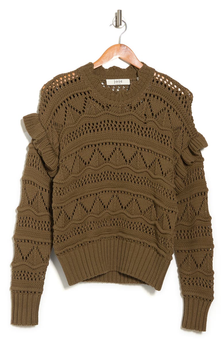 Joie Hockley Scalloped Neck Ruffle Sweater, Alternate, color, 