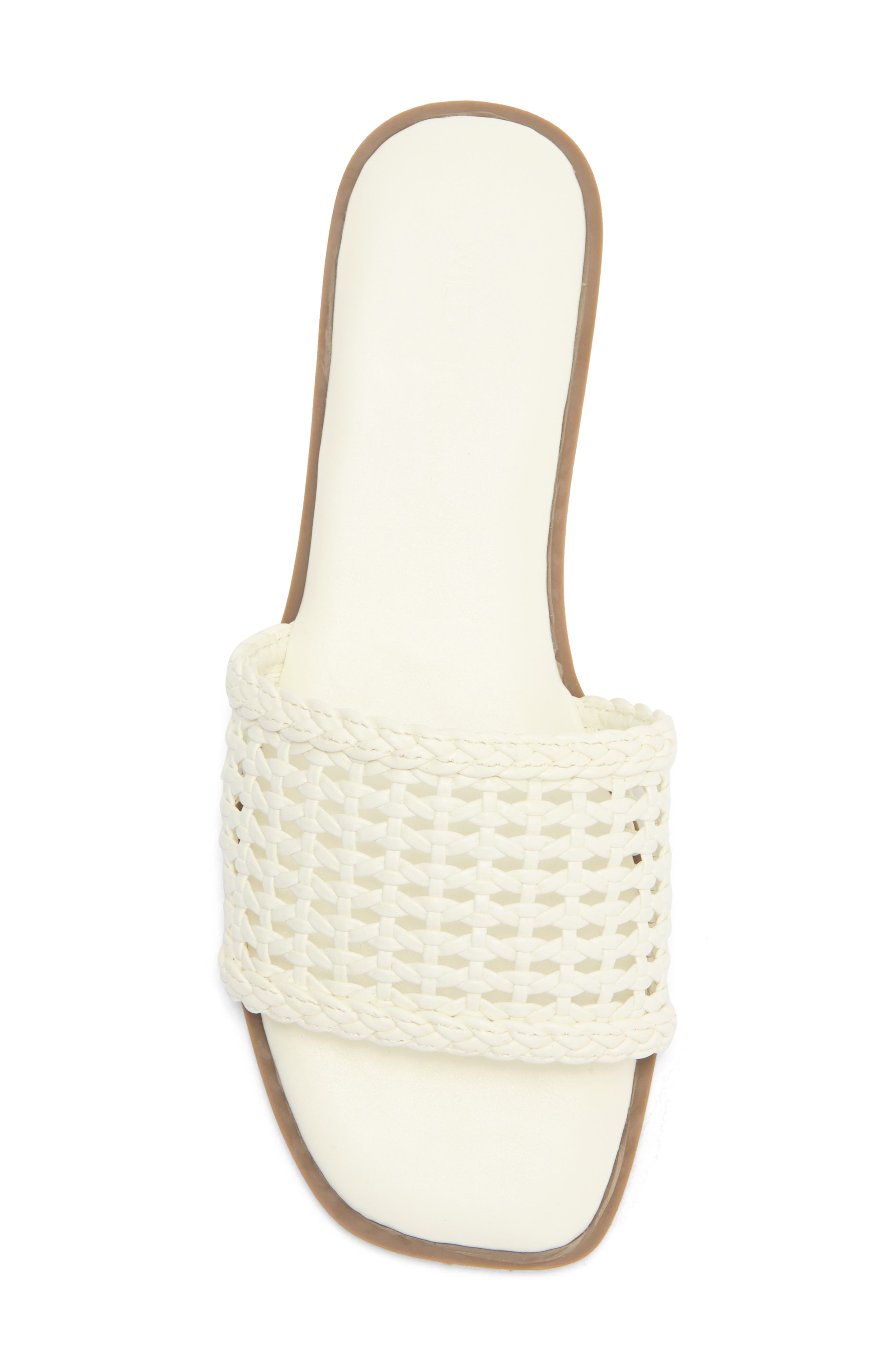 Sola Woven Slide Sandal, Alternate, color, WHITE