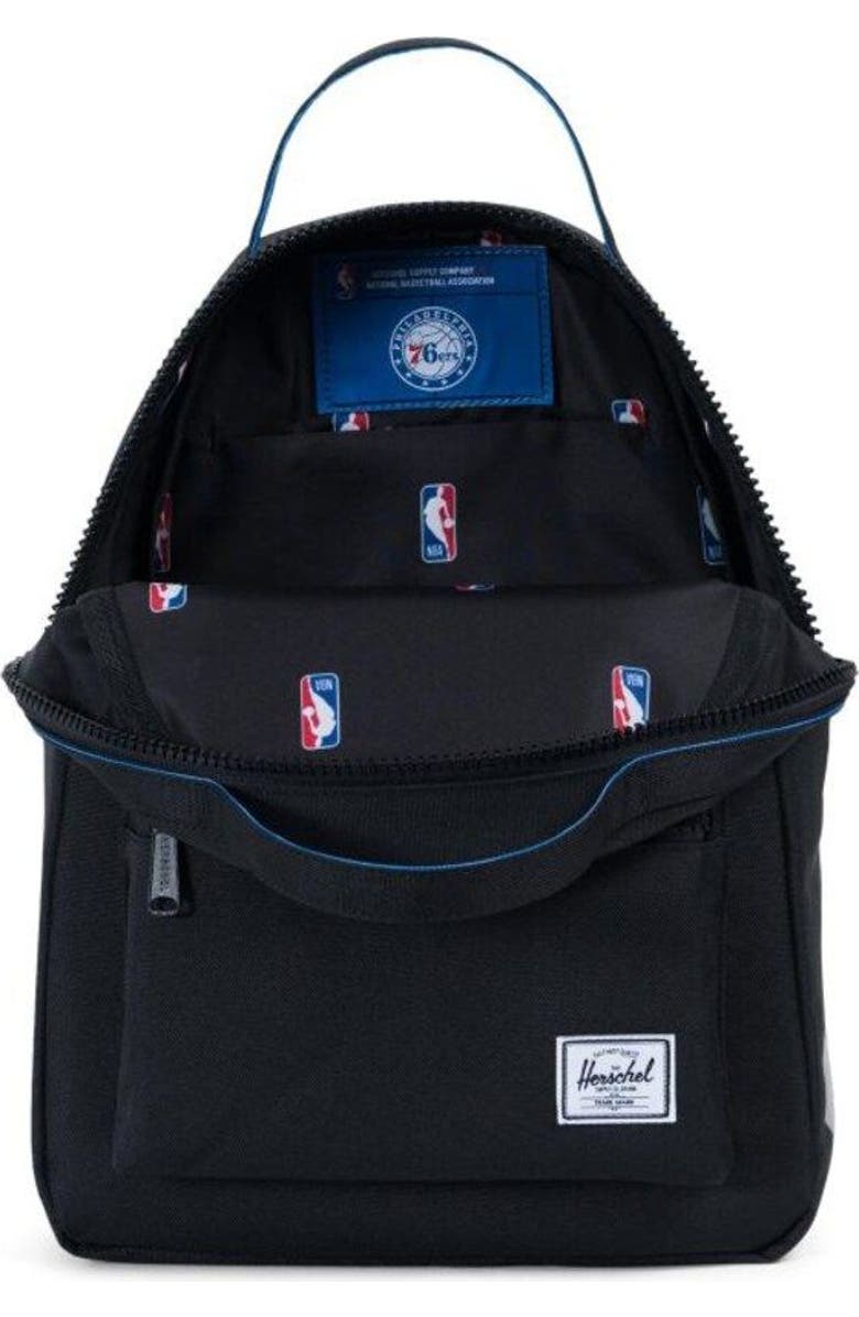 Herschel Supply Co. Black Philadelphia 76ers Nova Small Backpack, Alternate, color,