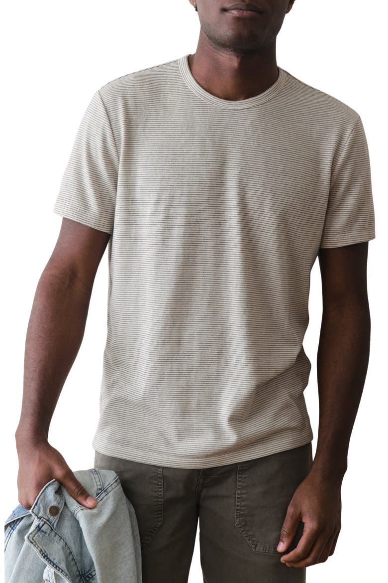 Signature Jacquard Stripe T-Shirt, Alternate, color, WHITECAP/ NAVY
