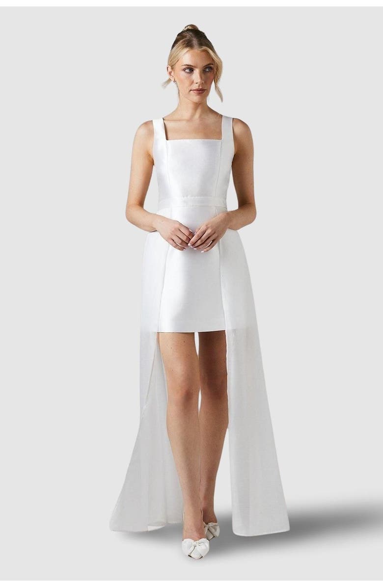 Coast Twill Mini Wedding Dress, Main, color, Ivory