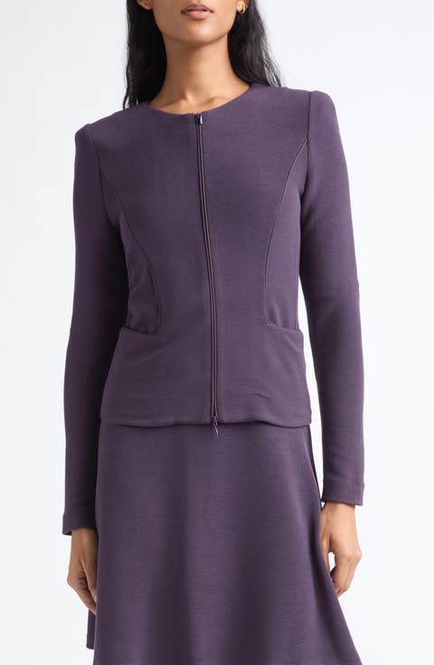 Ottoman Jersey Zip Up Jacket