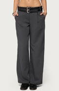 EDIKTED Andy Double Belt Low Rise Straight Leg Pants
